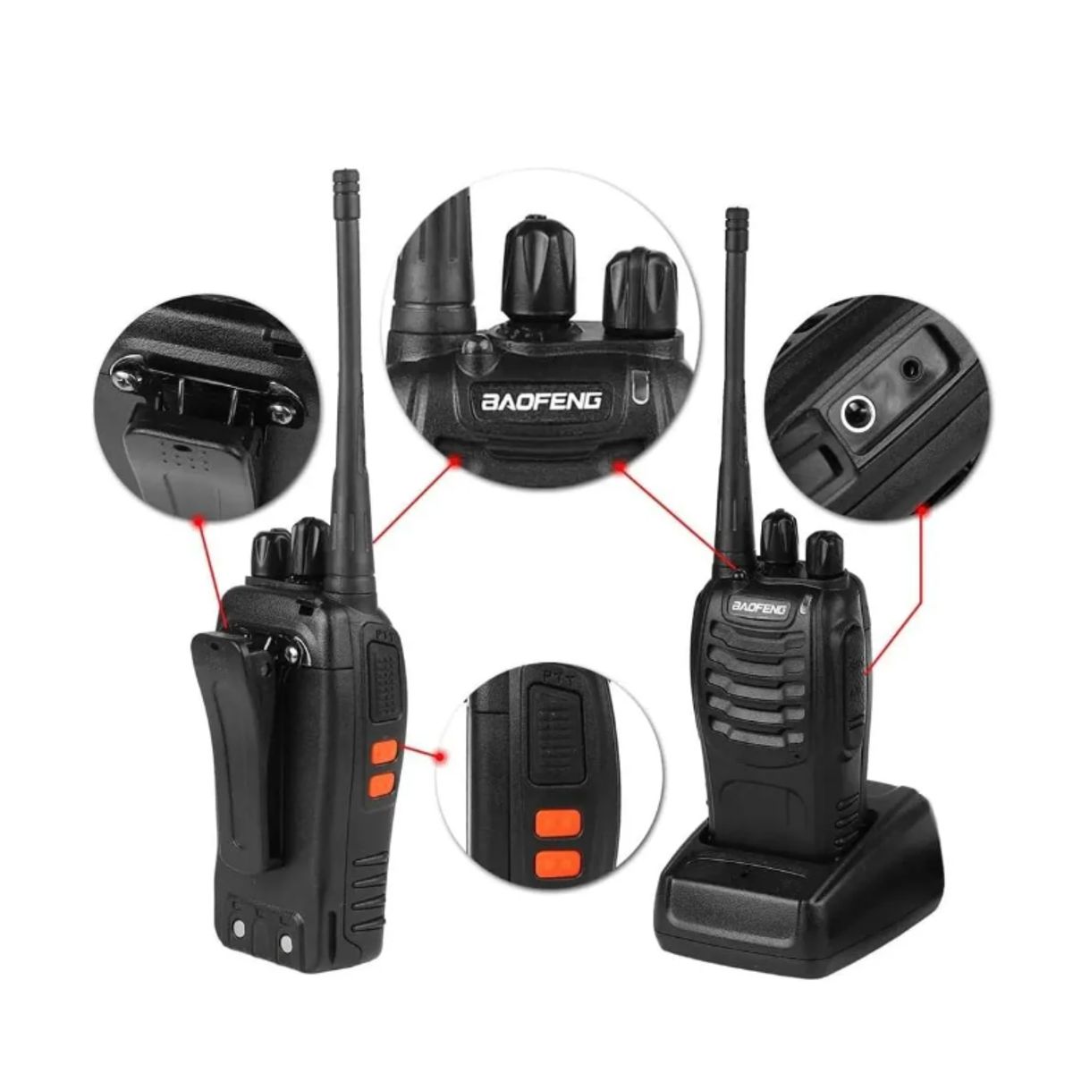 GENERICO - Radio Walkie Talkie Baofeng Bf-888s Uhf X2 Bateria 2800m Ah