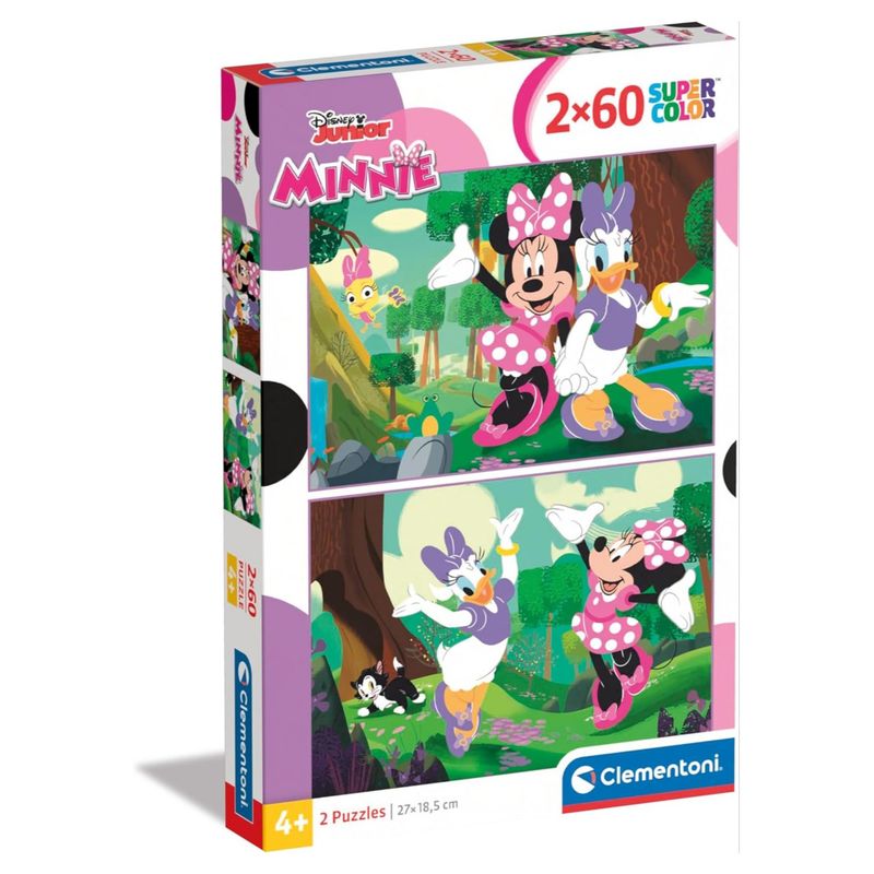 CLEMENTONI - Rompecabezas 2x60 Piezas Minnie Y Daisy Disney Para Niños