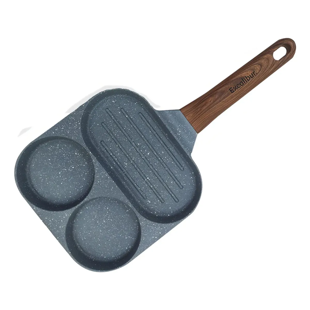 EXCALIBUR - Sartén Excalibur de Aluminio Antiadherente de 3 Divisiones