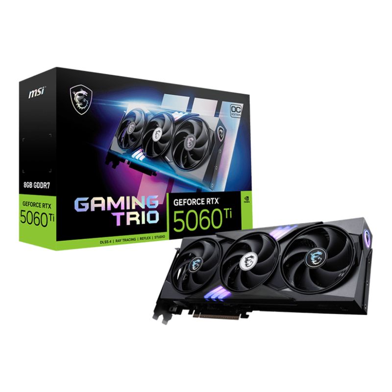 MSI - TARJETA DE VIDEO MSI GeForce RTX 5060 Ti 8G GAMING TRIO OC