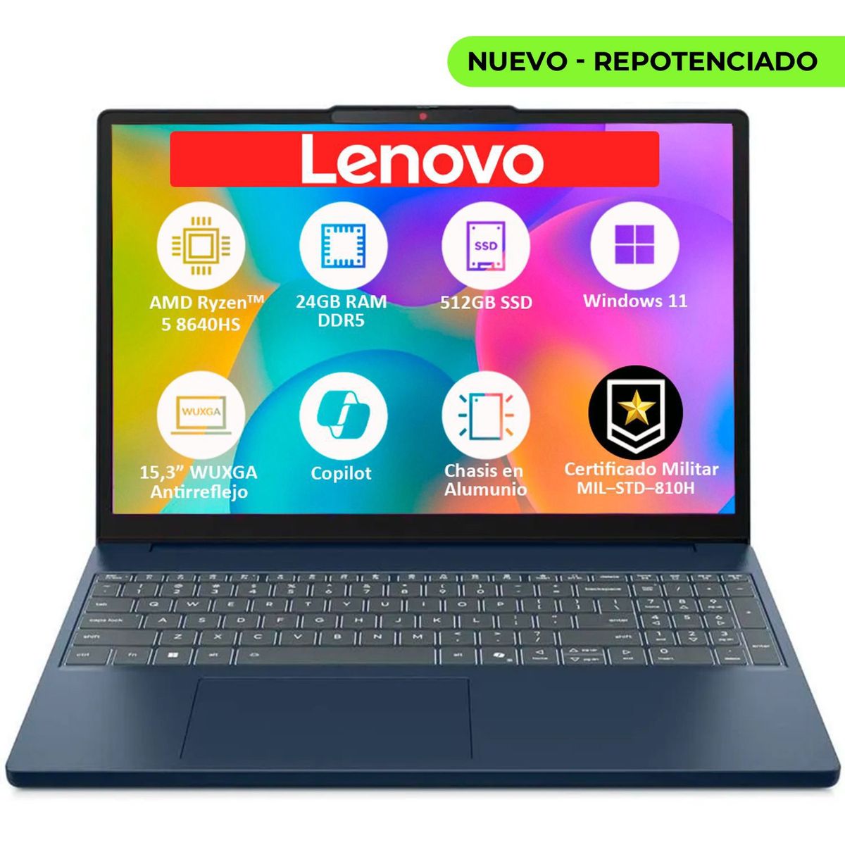 LENOVO - Portátil Lenovo Ideapad Slim 3 Ryzen 5 8640HS 24GB 512GB 15.3"