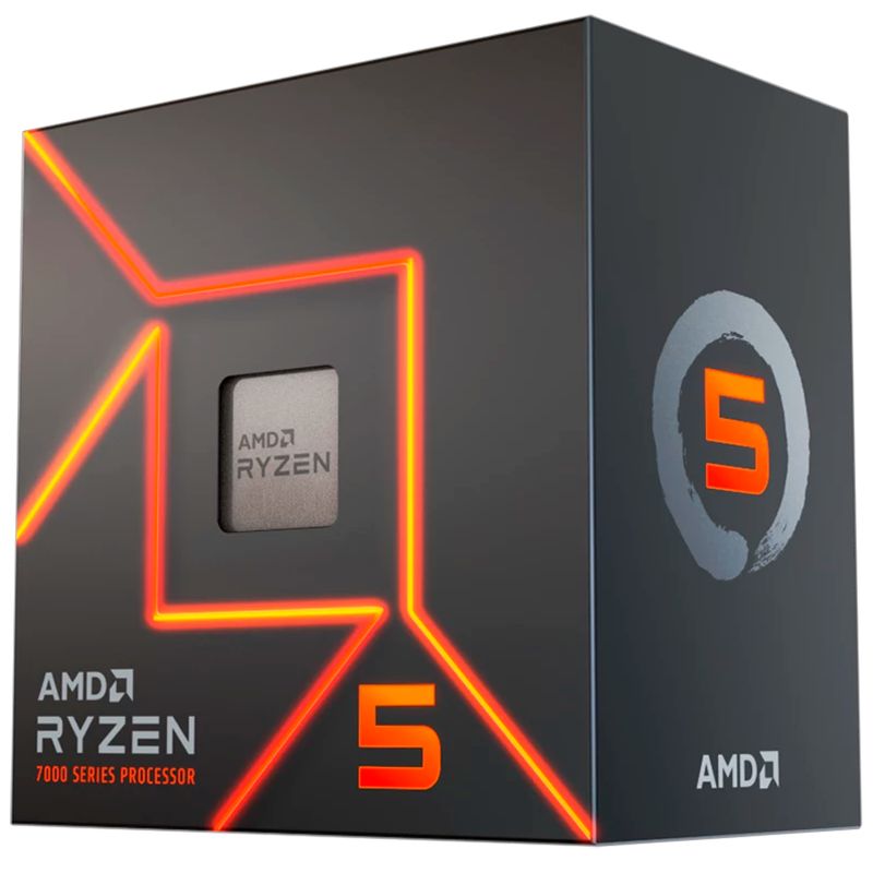 AMD - Procesador AMD Ryzen 5 7600 AM5 (3.8GHz-5.1GHz) Fan/Vídeo