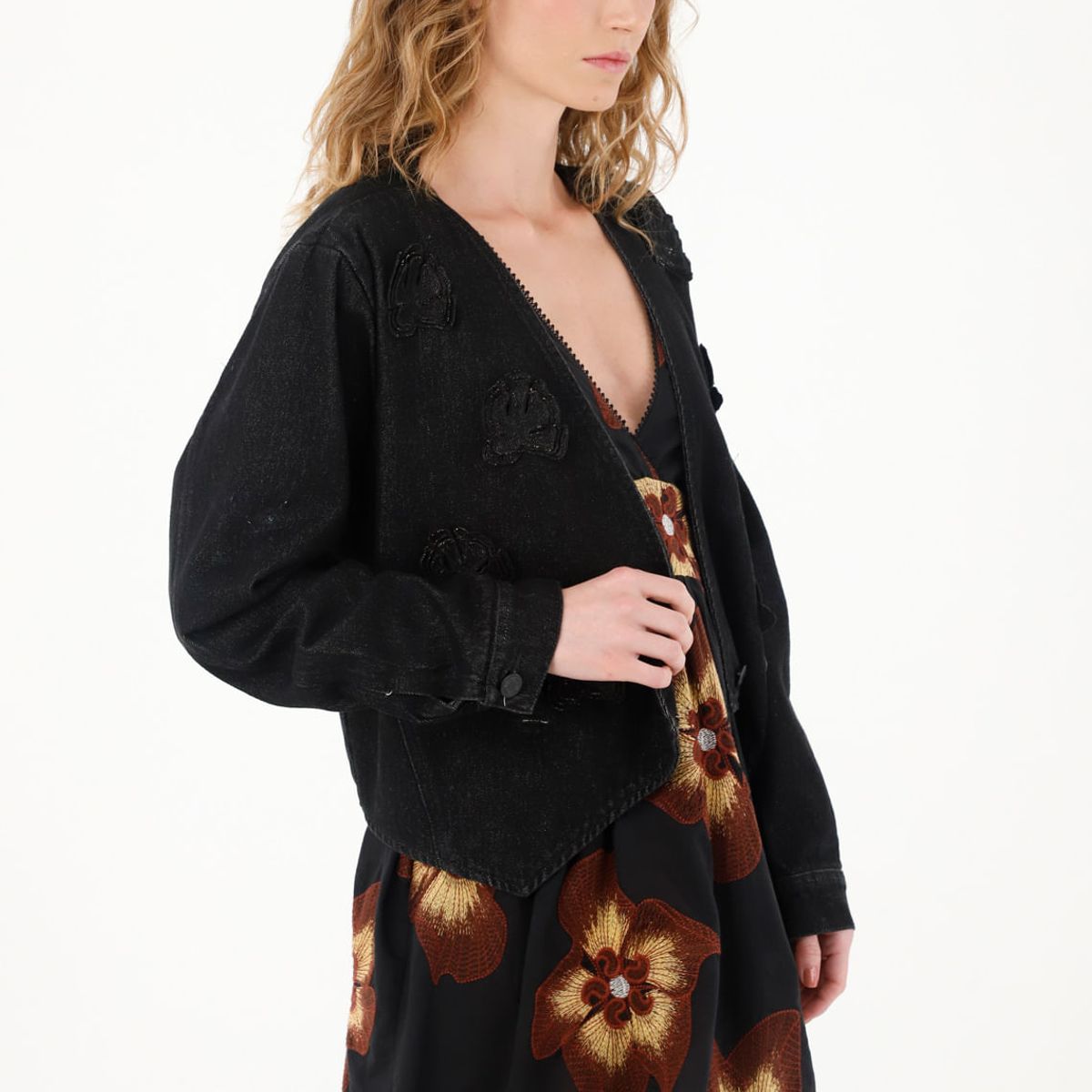 TENNIS - Chaqueta torera con apliques de flores para mujer