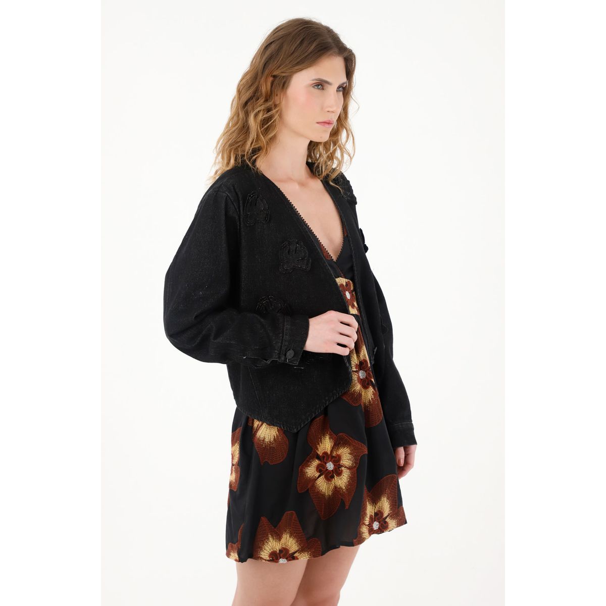 TENNIS - Chaqueta torera con apliques de flores para mujer