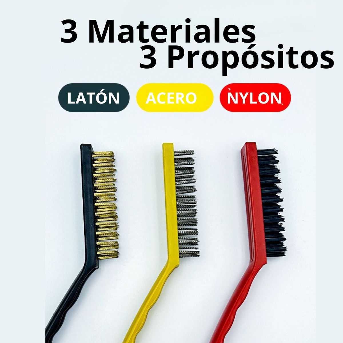 TRIPLE CLEAN - Set de cepillos pequeños fuertes duros