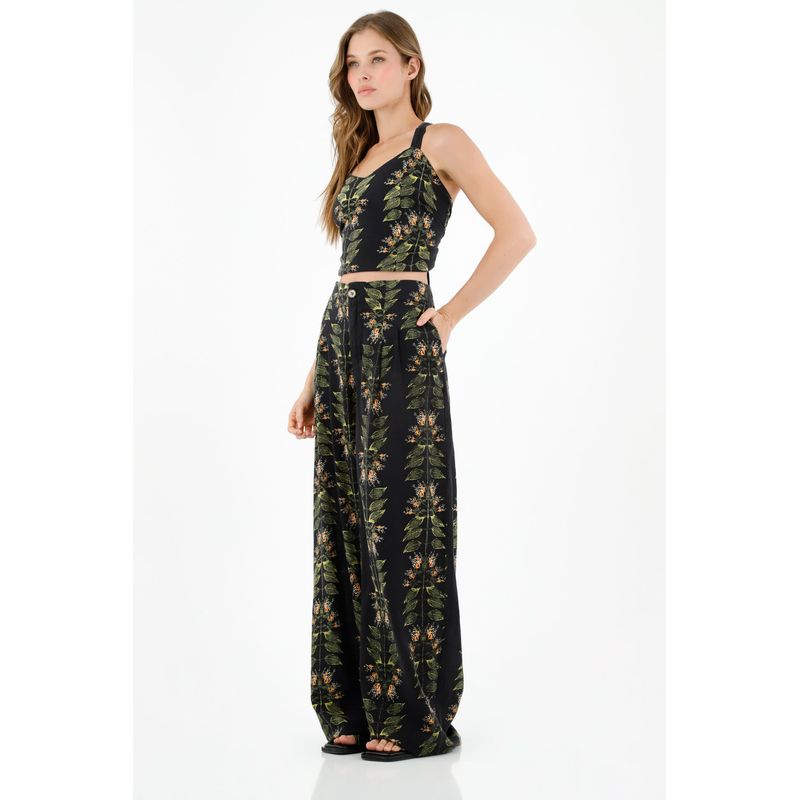TOPMARK - Camisa negra tipo crop top para mujer