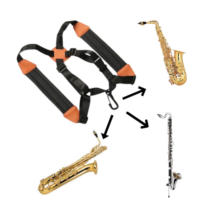 GENERAL - Correa Arnes Ajustable Para Saxofon Alto Tenor Baritono Xs