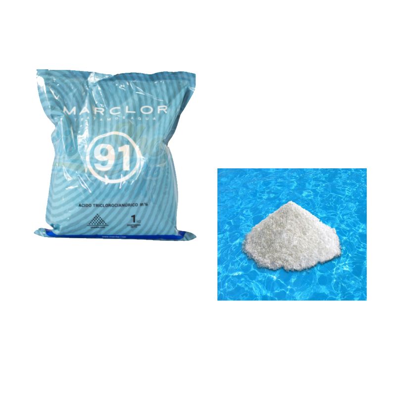 PREMIUM - CLORO PARA PISCINAS AL 90% X 1 KG TRICLORO GRANULADO PREMIUM