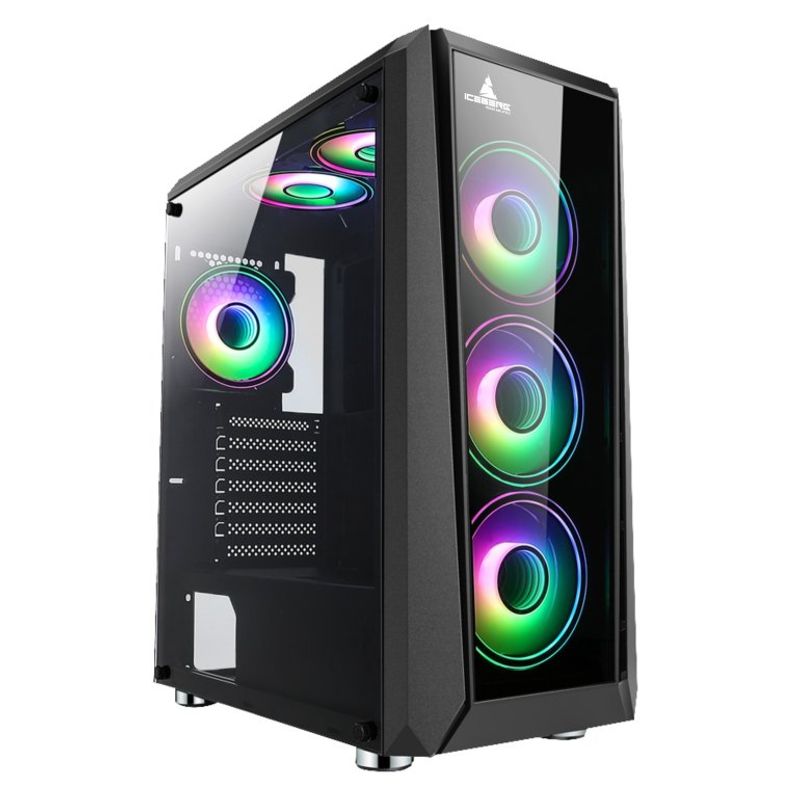ICEBERG - CHASIS ICEBERG CRYSTAL G11 INFINITY 4 FANS ARGB / ATX - MICRO / BLACK