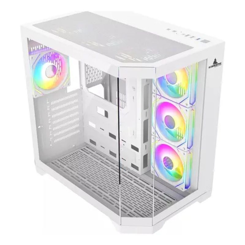 ICEBERG - CHASIS ICEBERG CRYSTAL EDGE  WHITE - 7FANS ARGB  ATX MICRO ATX