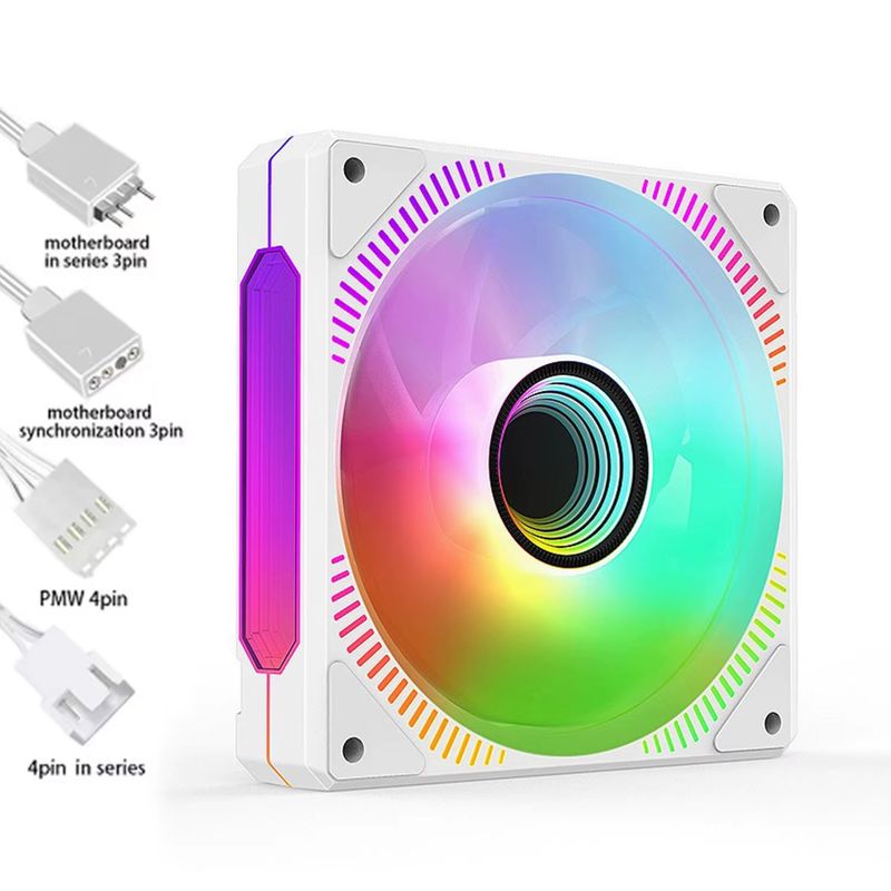 HAVIT - Kit De 3 Ventiladores Blanco Argb Y Pwm De 12cms Para Chasis