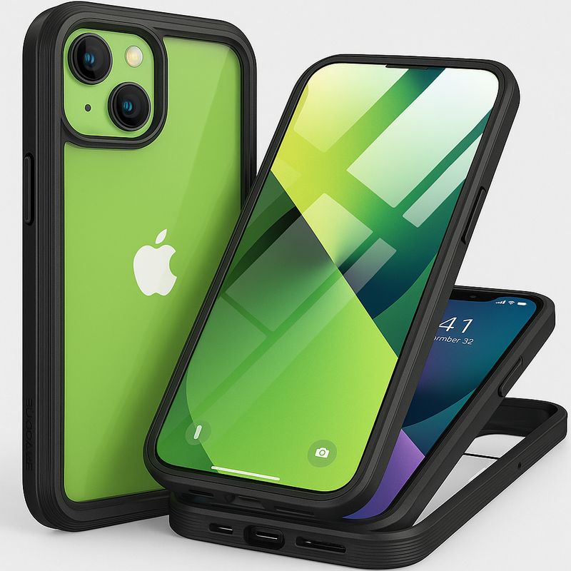 GENERICO - Estuche Protector Case Funda 2 En 1 Full 360 Para Iphone 15 Plus Negro