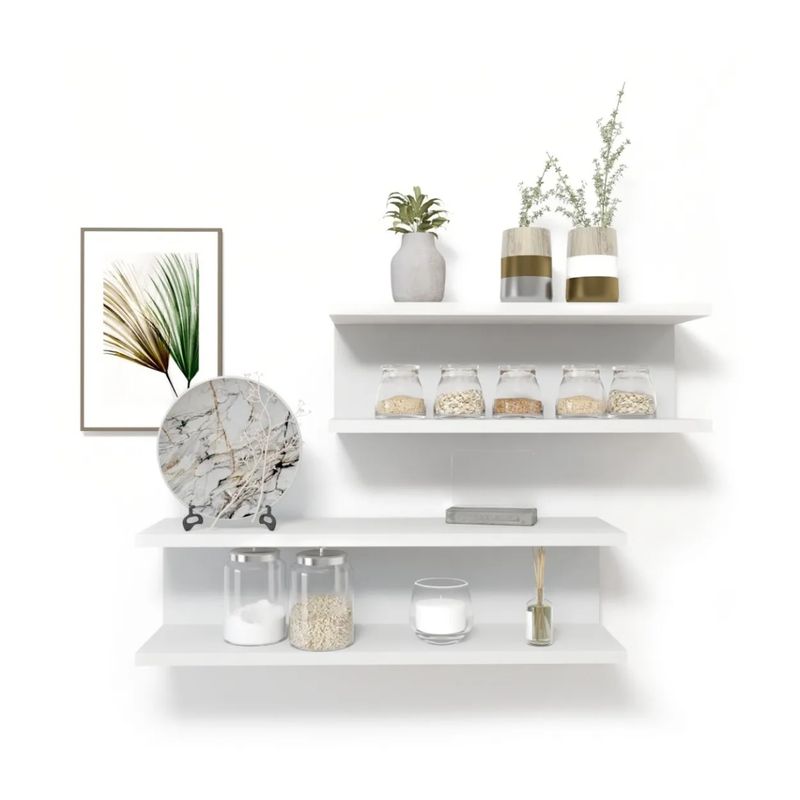 GENERICO - Set 2 Repisas Flotantes Modelo Roma, Decoración Melamina