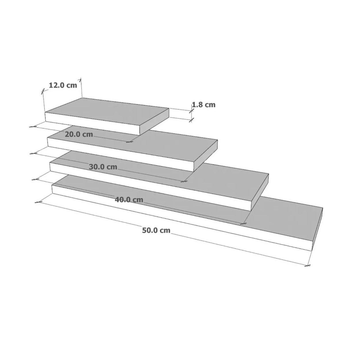 GENERICO - Super Promo!!!! Set 4 Repisas Flotantes - Decoración Moderna