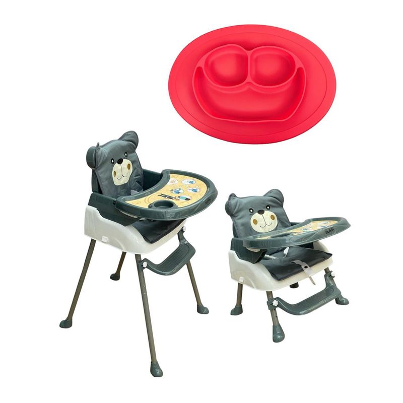 BEBESITOS - Silla Comedor De Bebe 3en1 Acolchado Mas Plato En Silicona