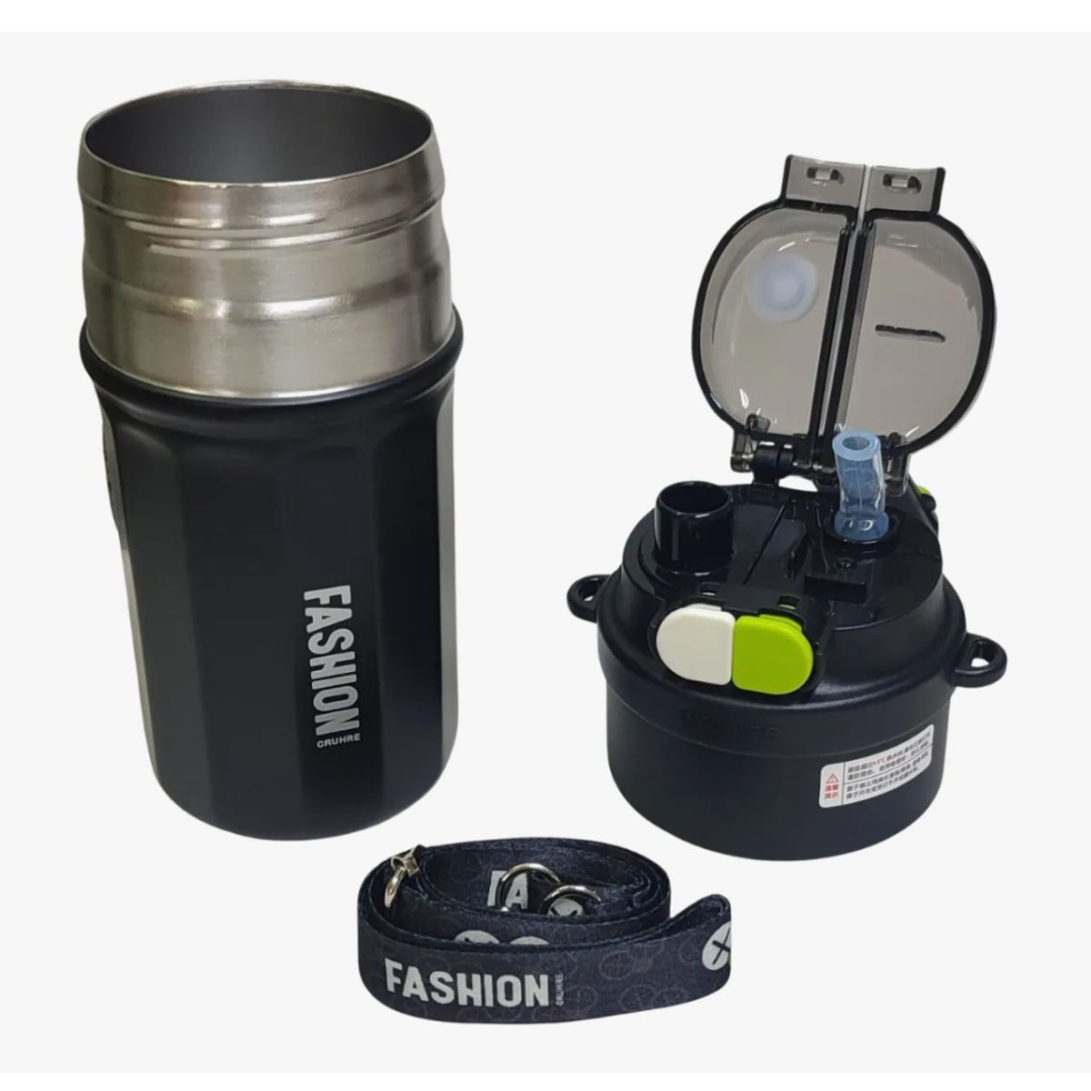 GENERICO - Termo En Acero Inoxidable 500ml Nuevo Negro