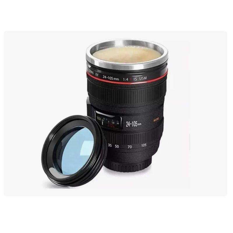 GENERICO - Termo Lente Camara Fotografica Mixer Cafe Calienta Batidor