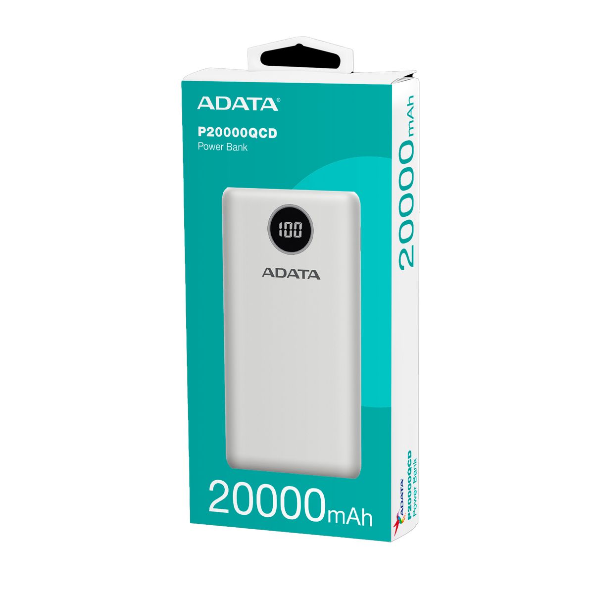 ADATA - Power Bank Adata 20000 Mah AP20000QCD Multi Carga - Blanco