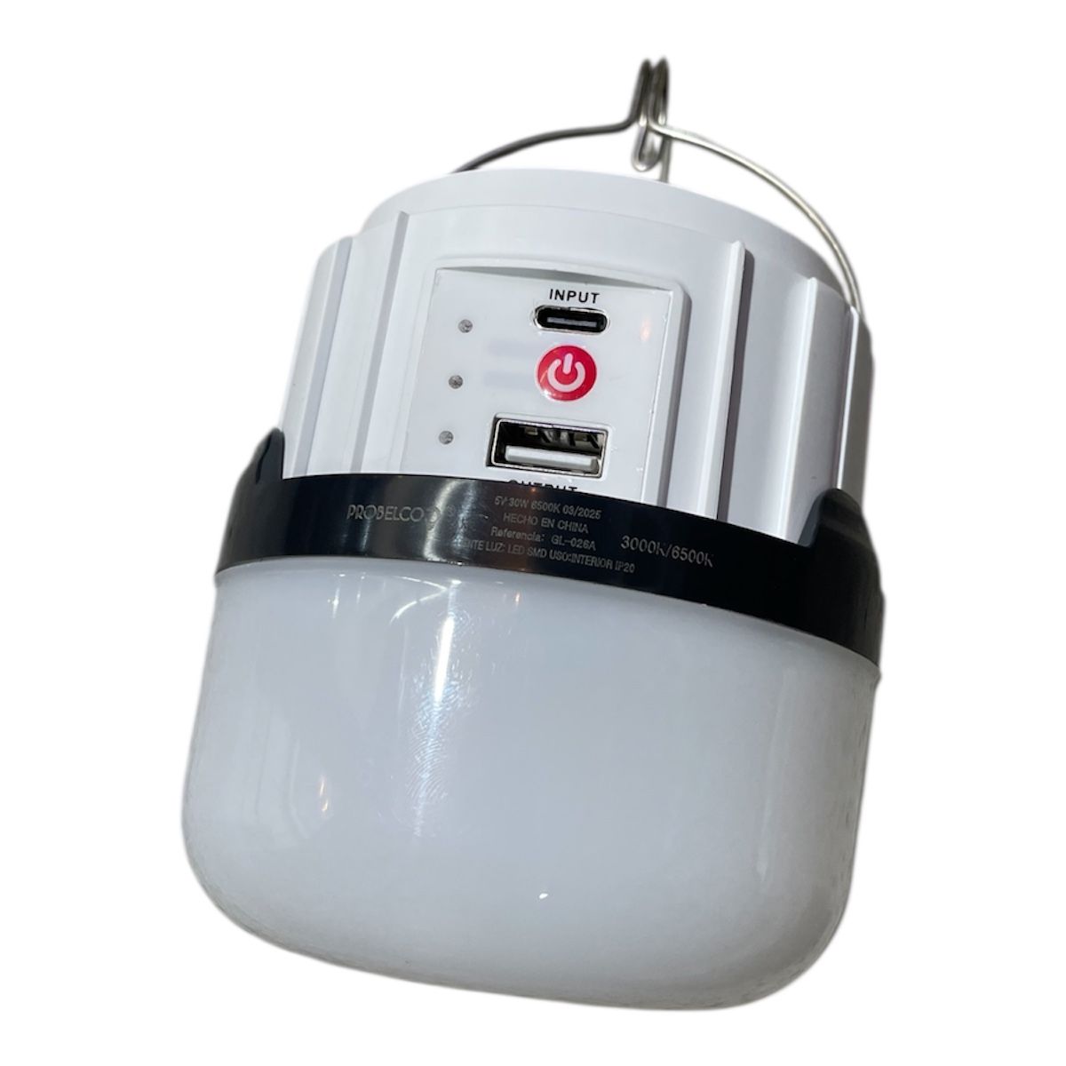 GENERICO - Bombillo Led con Panel solar Recargable Portatil