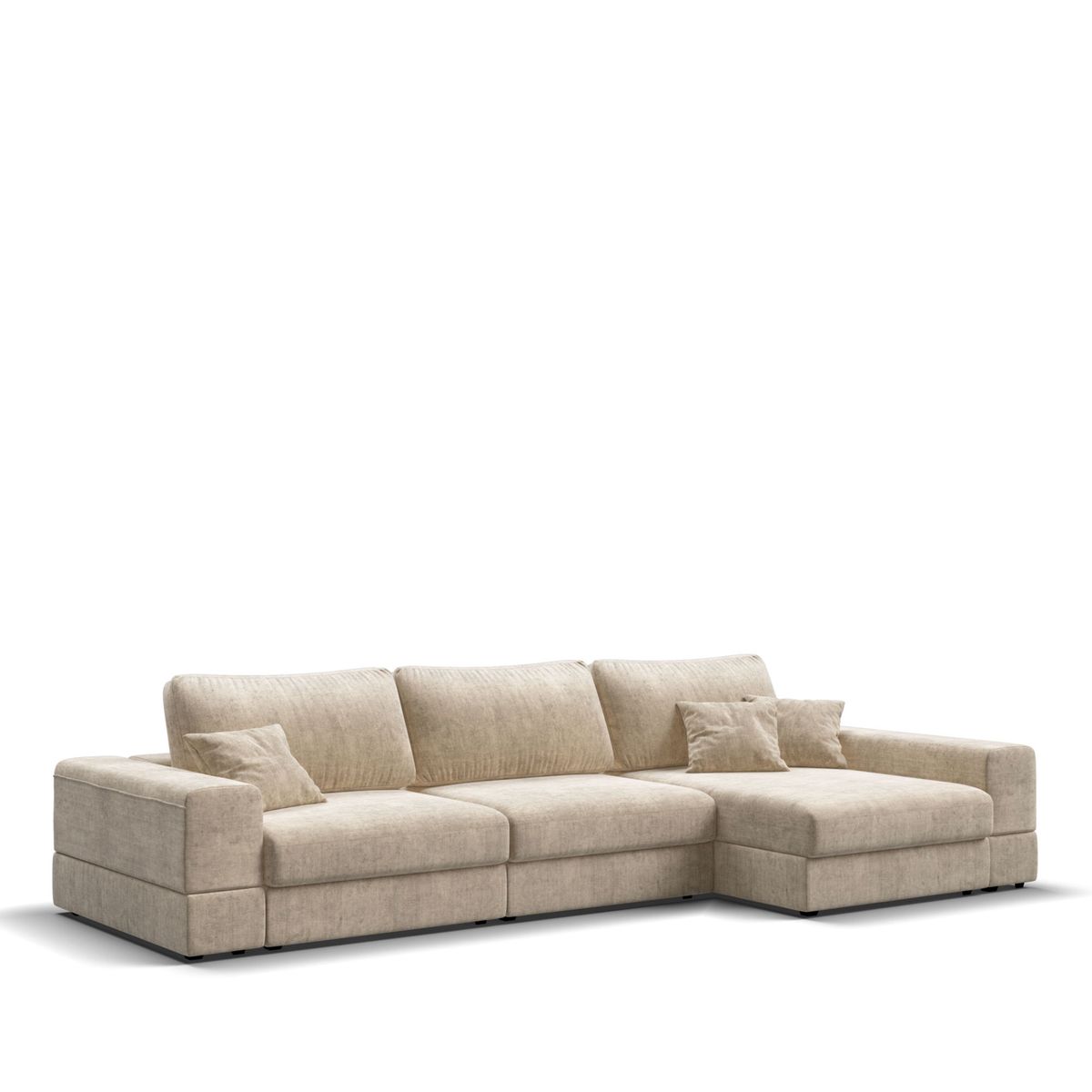 GENERICO - Juego de sala moderno en L Beige o sofá Moderno Axis