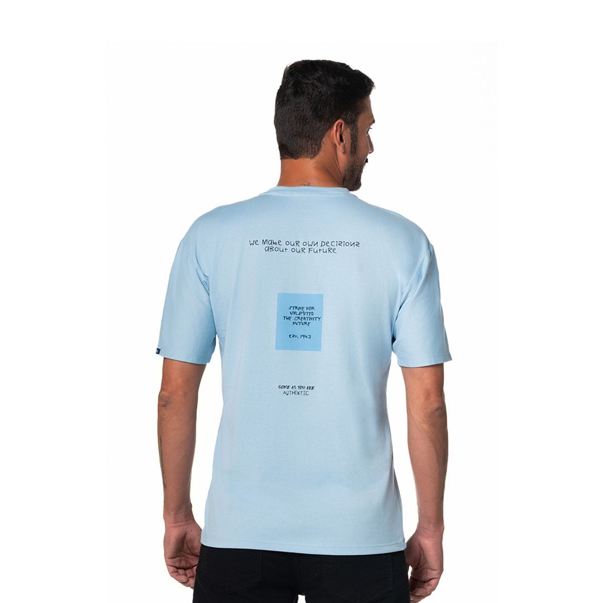 LEC LEE - Camiseta Casual Hombre Lec Lee Azul Claro
