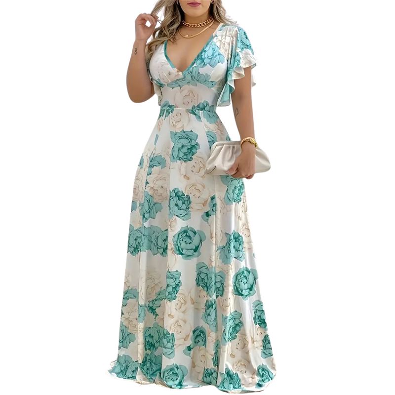 YURELKSHOP - MAXI VESTIDO ESTAMPADO FLORAL
