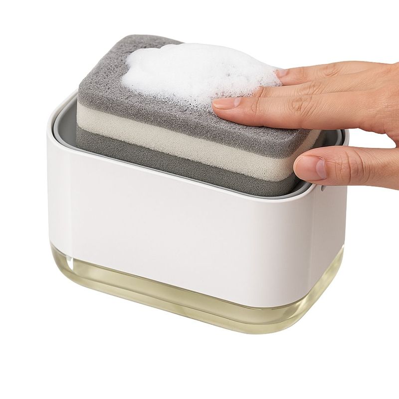 GENERICO - Dispensador De Jabon Liquido para Cocina Lavaplatos Con Esponja