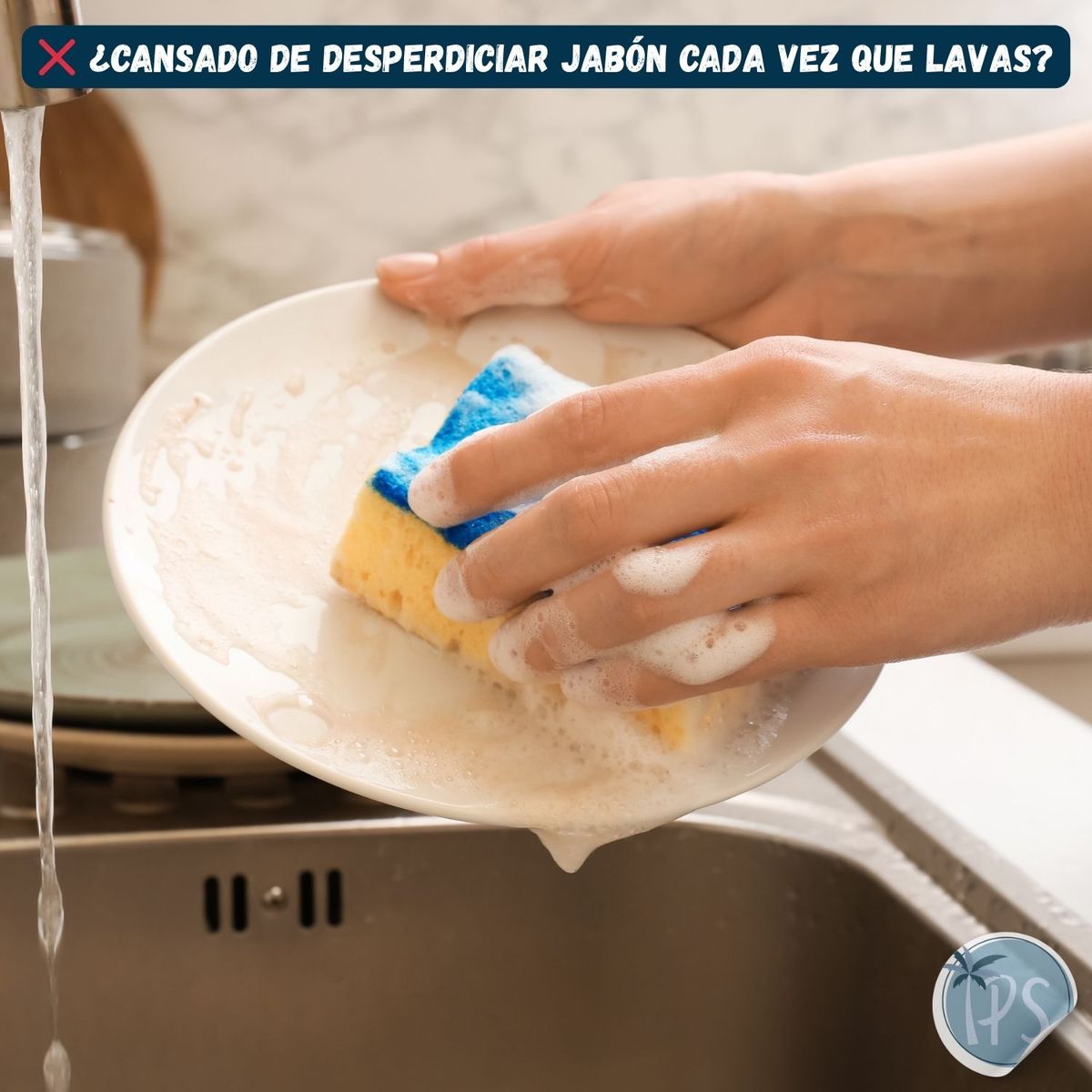 GENERICO - Dispensador De Jabon Liquido para Cocina Lavaplatos Con Esponja