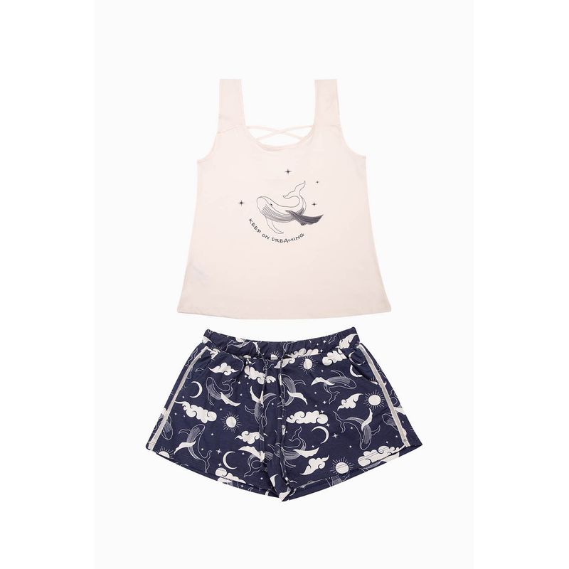 LILI PINK - Conjunto pijama elaborada en algodón