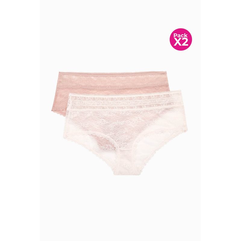 LILI PINK - Panty paq x2 hipster en encaje