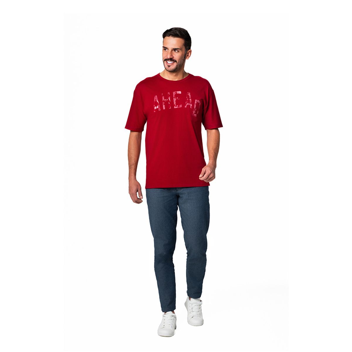 LEC LEE - Camiseta Basica Hombre Lec Lee Terracota VinotintoL