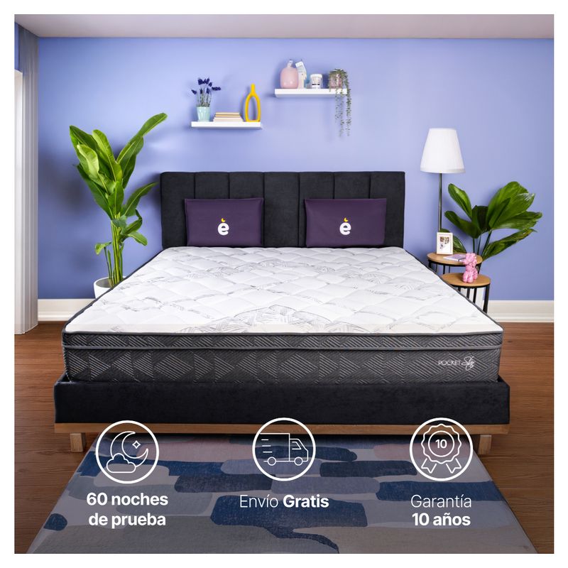 ESSENZA - Colchon Doble 1.4 m Pocket Star - Top Essenza Colchones