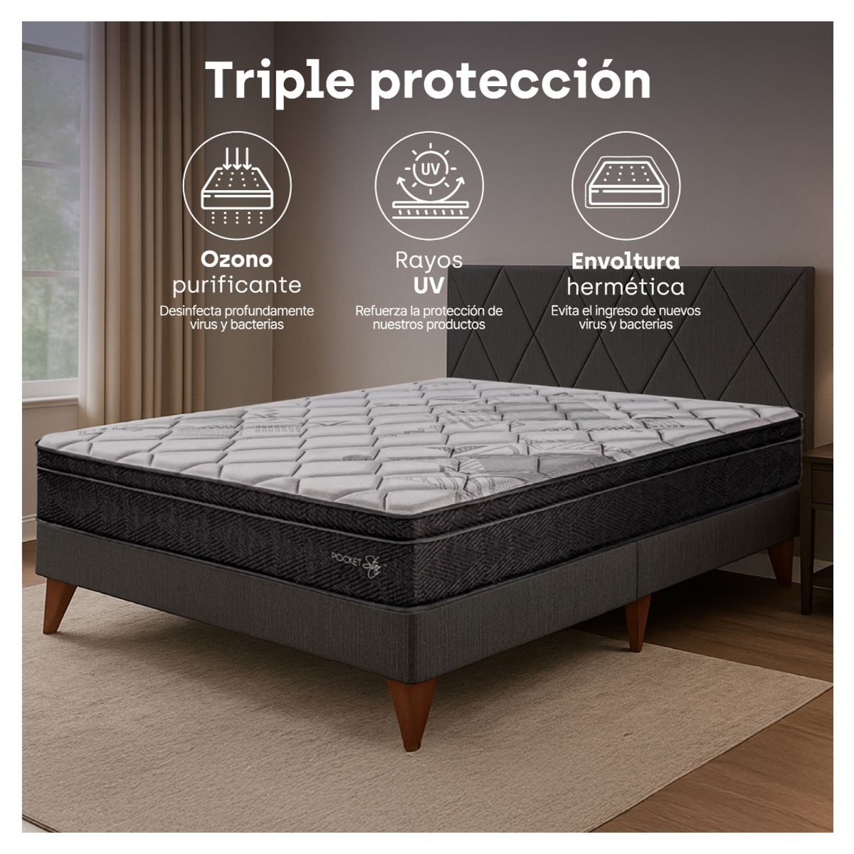 ESSENZA - Colchon King 2.0 m Pocket Star - Top Essenza Colchones