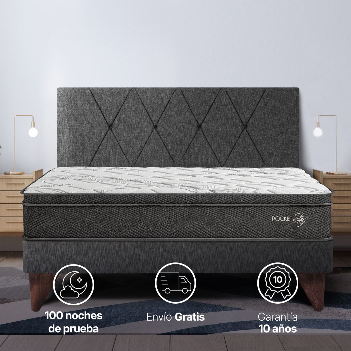 ESSENZA - Colchon King 2.0 m Pocket Star - Top Essenza Colchones