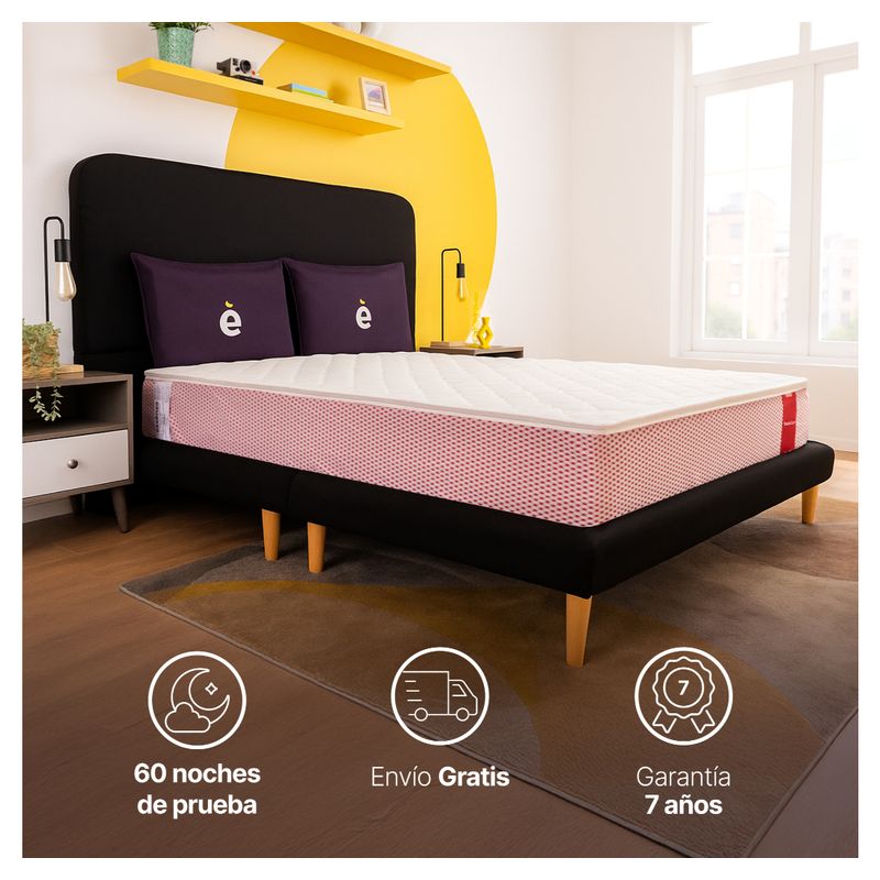 ESSENZA - Colchon Doble 1.4 m Medallon Resorte Bonell - Better Essenza Colchones