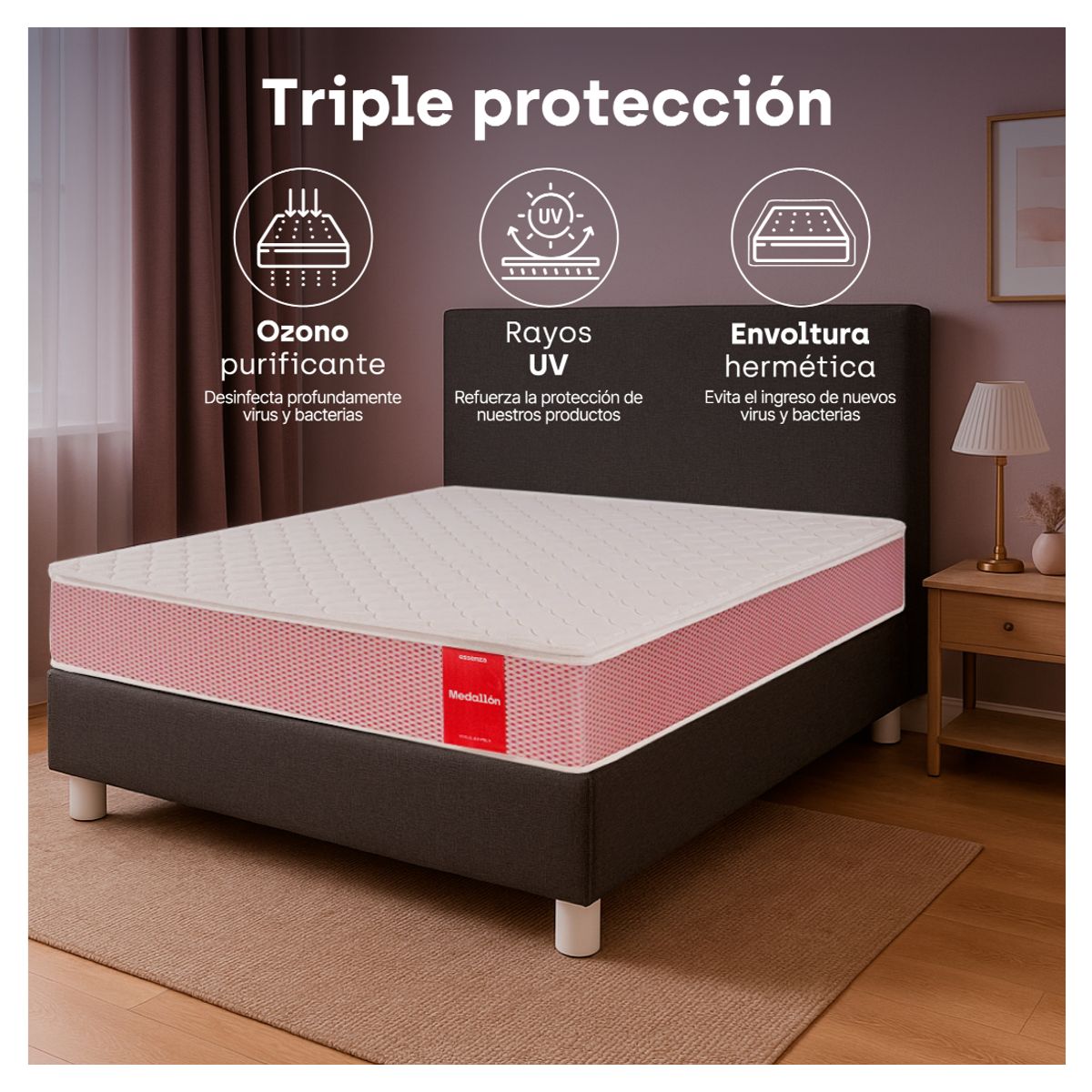 ESSENZA - Colchon Queen 1.6 m Medallon Resorte Bonell - Better Essenza Colchones