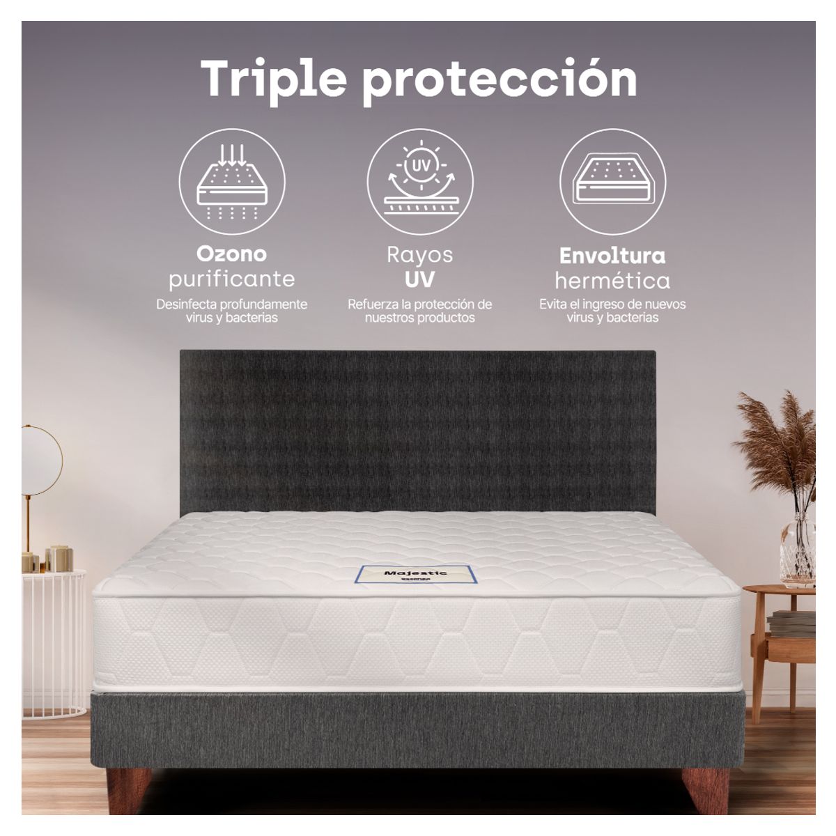 ESSENZA - Colchon Sencillo 1.0 m Majestic - Good Essenza Colchones