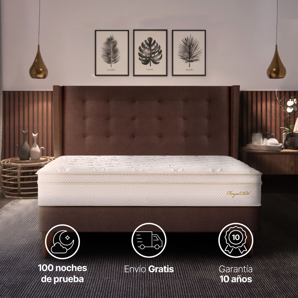 ESSENZA - Colchon King 2.0 m +2 Almohadas Royal Cloud Premium Essenza Colchones