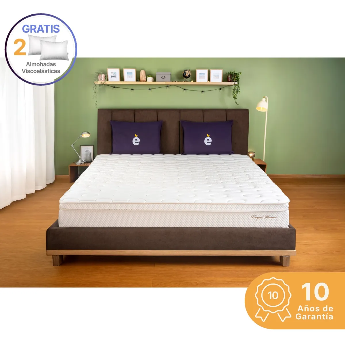 ESSENZA - Colchon Queen 1.6 m +2 Almohadas Royal Prince Top Essenza Colchones