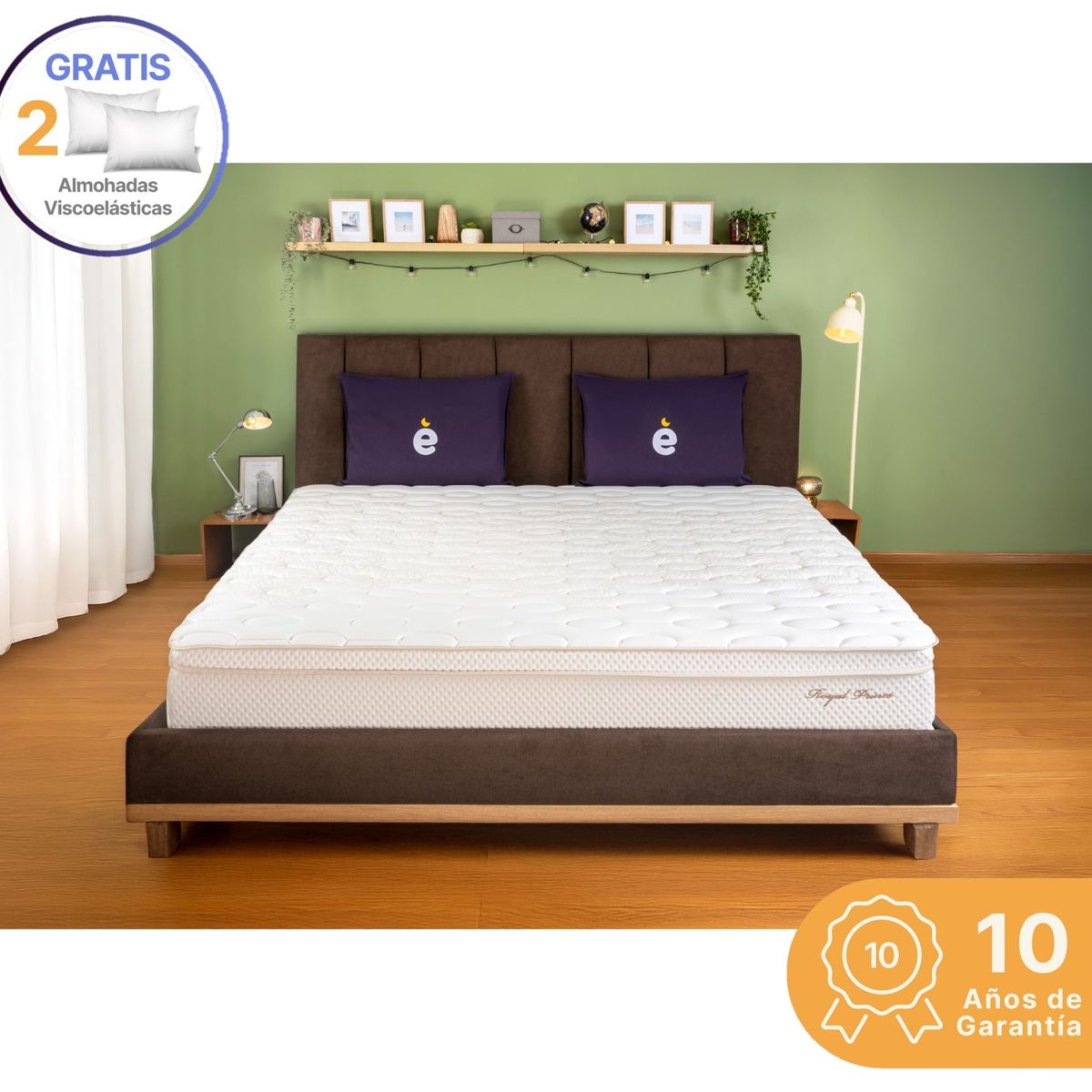 ESSENZA - Colchon King 2.0 m +2 Almohadas Royal Prince Top Essenza Colchones