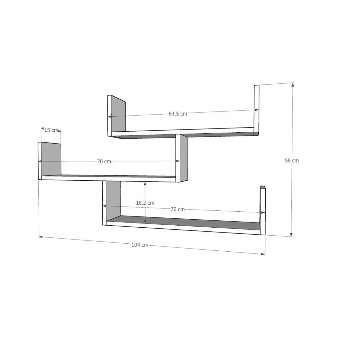 GENERICO - Repisa Flotante Modelo C-38  Decoración Moderna Minimalista
