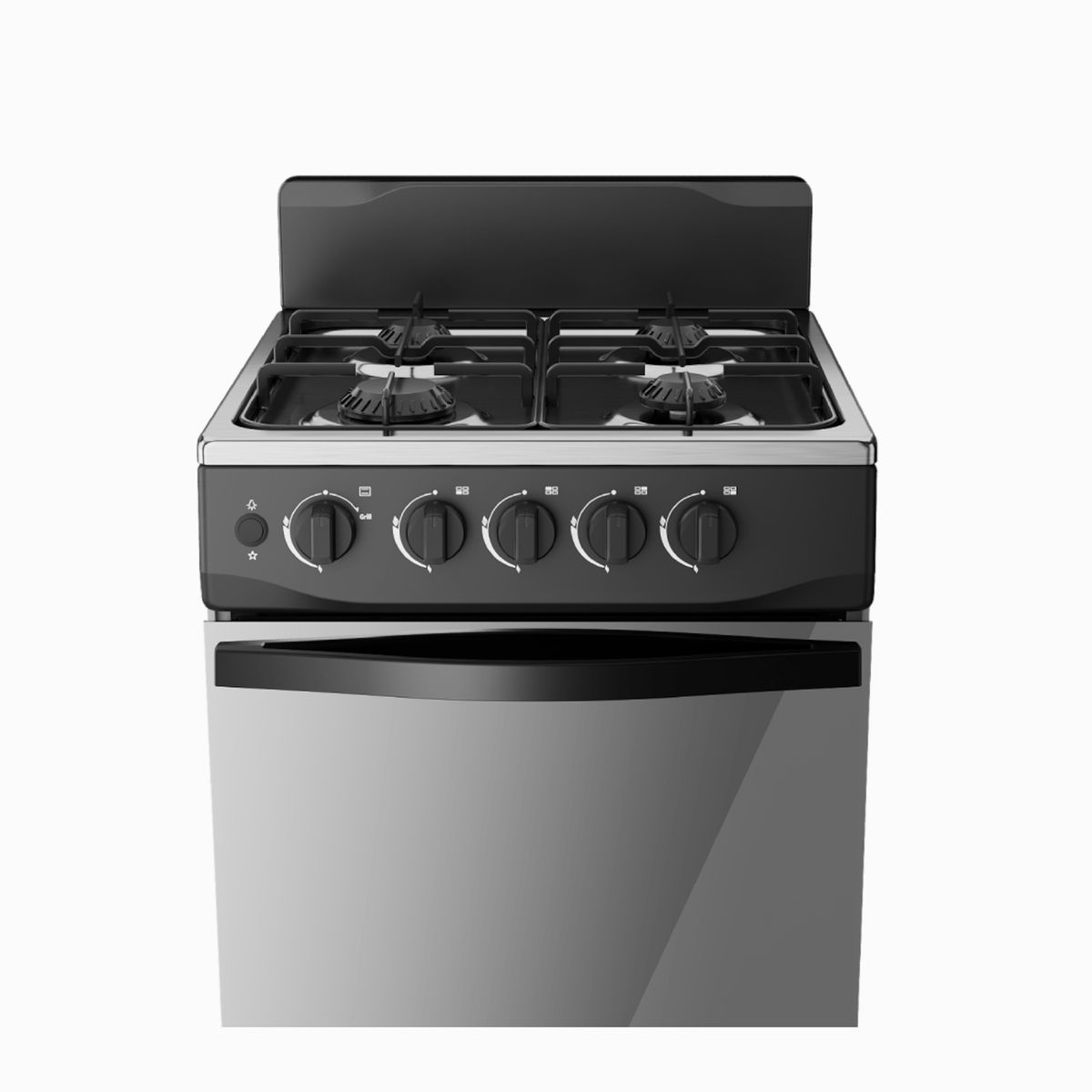 MIDEA - Estufa de Piso Midea 20” 4 Puestos Gas Natural Negra MGS20FS1BFAWMG-CO