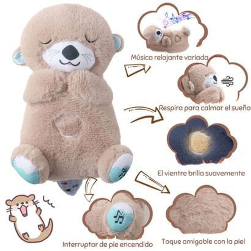 GENERICO - Peluche Nutria Musical Movimientos y Luces Para Bebés