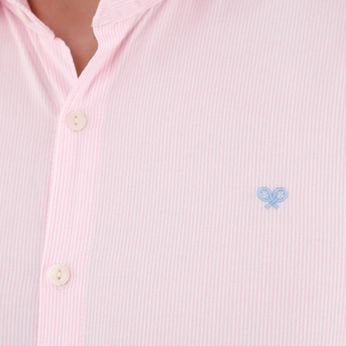 TENNIS - Camisa manga larga rosada para hombre