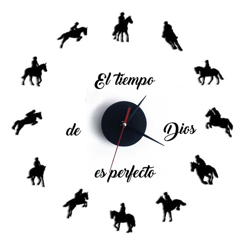 GENERICO - Reloj de pared pequeño 50cm más frase Dios Decoración 36