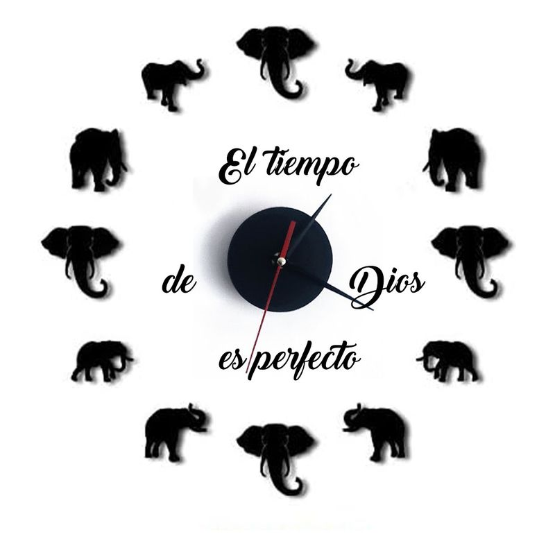 GENERICO - Reloj de pared pequeño 50cm más frase Dios Decoración 43