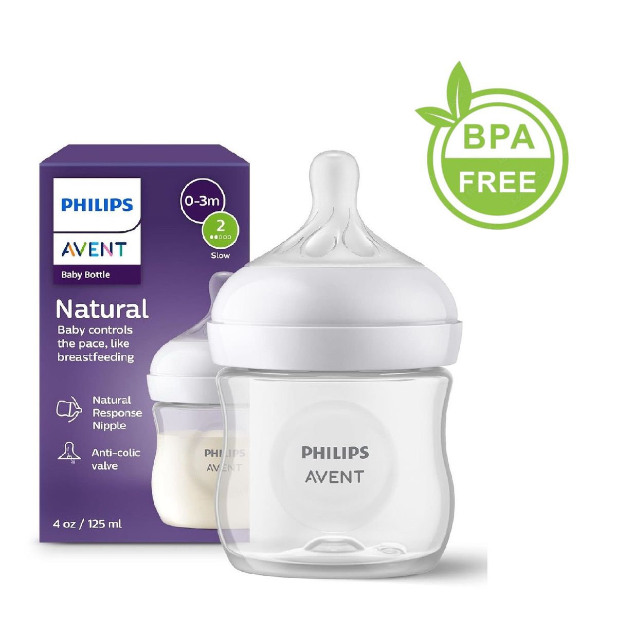 AVENT - Tetero Biberon Avent 4 Onz Anticólico Natural Response