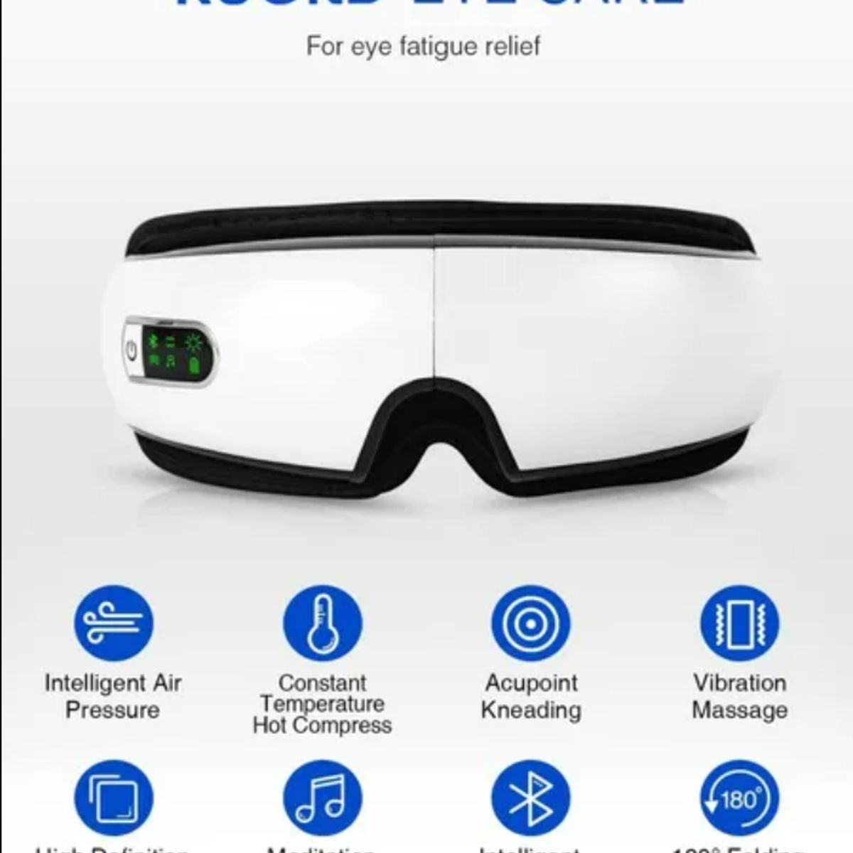 GENERICO - Gafas Masajeador de Ojos Inalámbrico con Musicoterapia y Calefacción