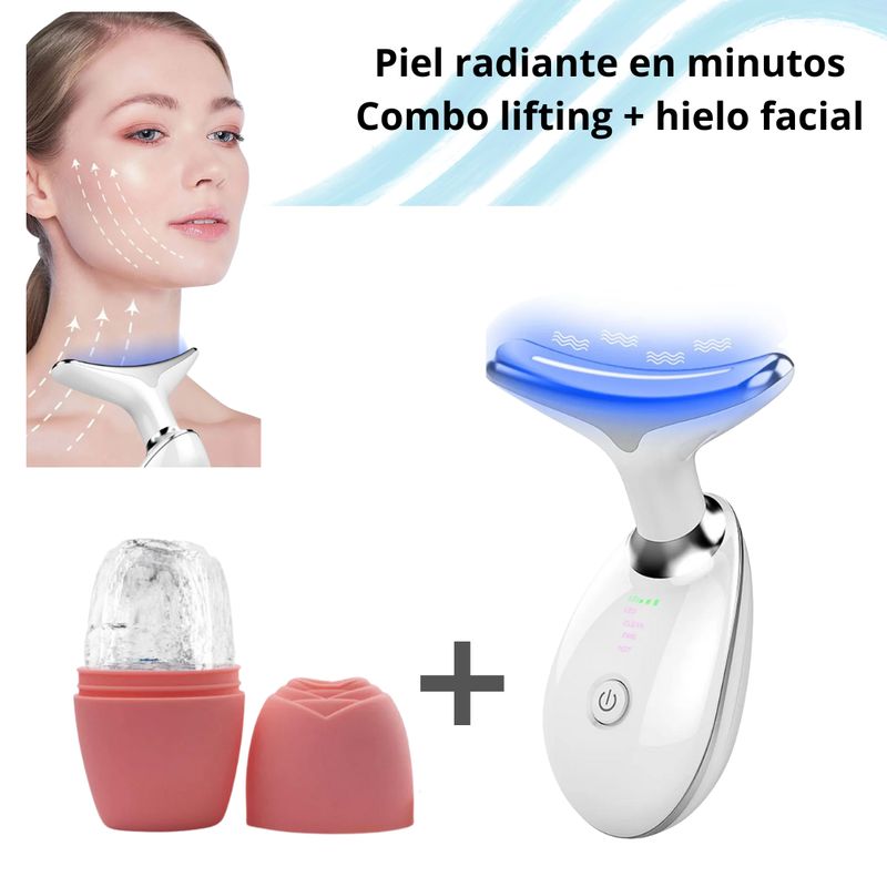 GENERICO - Masajeador Facial + Molde de Hielo Reafirmante y Glow Diario