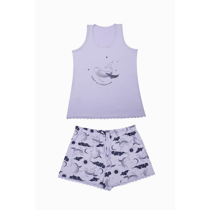 LILI PINK - Pijama conjunto manga sisa en algodón